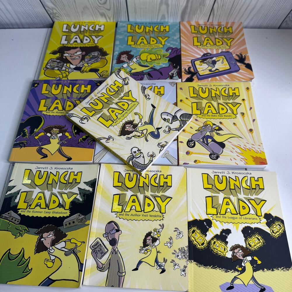 Lunch Room Lady Lot of (10) Graphic Novel 1-10 Series by Jarret J. Krosoczka
